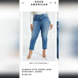 Good American SIZE 18 Straight leg Jean